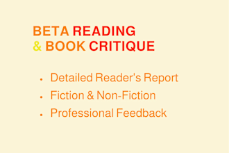 be your beta reader and book critique