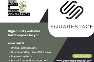 build or redesign squarespace websites, blogs and stores