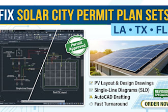 fix solar la tx fl city permit plan sets design drawing pv layout sld autocad