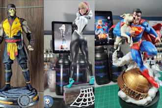 3d print and paint anime figure model action figure statues stl resin printing