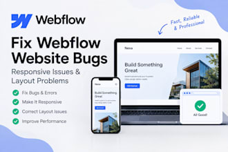 fix webflow website bugs, responsive issues and layout problems
