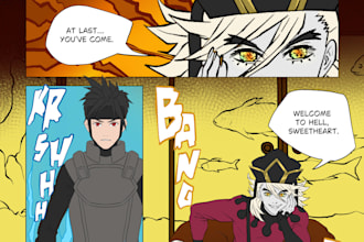a comic book or manga in anime style