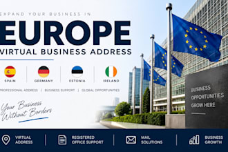 provide a virtual business address in spain germany estonia and ireland