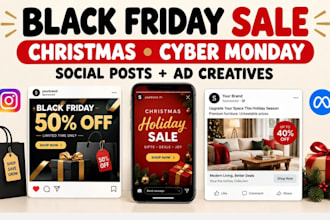 design black friday sale christmas social media post holiday ad creatives design