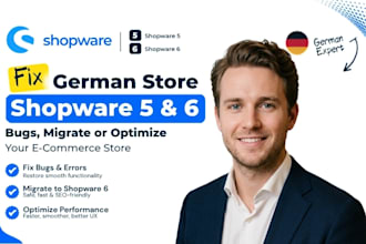 fix german store shopware 5 and 6 bugs, migrate or optimize your ecommerce store