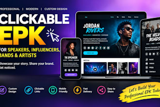 create a professional clickable epk for speakers, influencers and bands