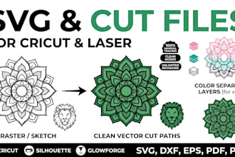 convert your design into clean cut file for cricut and laser