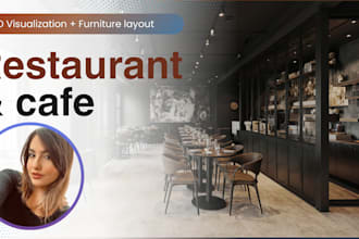 design professional restaurant, cafe, kiosk, and bakery interior with 3d layout