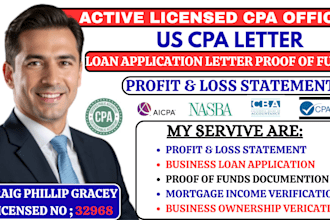 deliver authentic loan application letter proof of funds profit loss statement