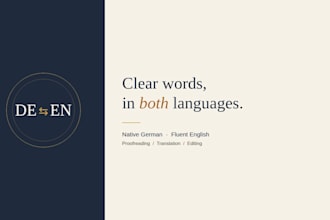 proofread or translate your text, native german and english