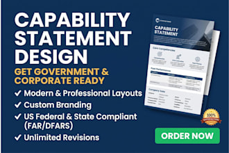 design a professional federal government contract capability statement