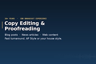 copy edit and proofread your blog or news article