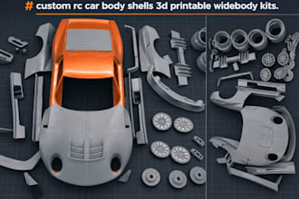 design custom rc car body shells and 3d printable widebody kits