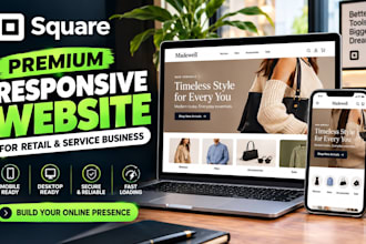 design premium responsive square online website for retail and service business