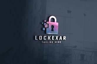 design a premium lock logo for your security brand