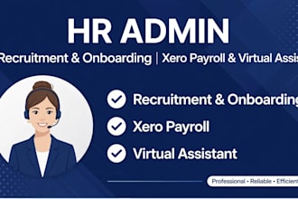 do HR admin recruitment onboarding and xero payroll support