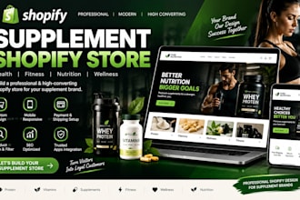 design supplement shopify store supplement website fitness supplement