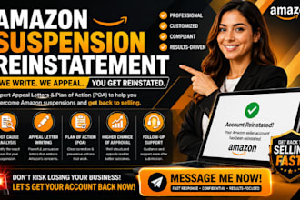 write amazon account reinstatement suspension appeal and plan of action