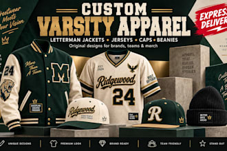 design varsity letterman jackets jerseys hats caps and beanies