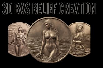 create custom 3d coin, medal and bas relief models for 3d printing and cn
