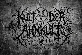 create raw black metal and occult logo