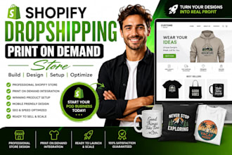 create shopify store dropshipping print on  demand website