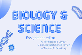proofread and line edit your biology and health papers