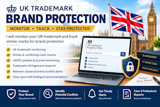 monitor your UK trademark and  track similar marks for your brand protection