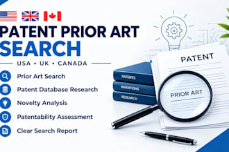 search prior art and assess patentability for your invention in USA UK canada