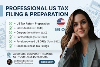 do us tax return us tax filing form 1040 1120 1065 5472 business tax filing