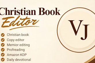 copy edit proofread format christian book memoir self help devotional amazon KDP
