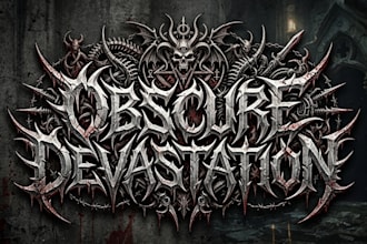 design technical death metal and brutal logo