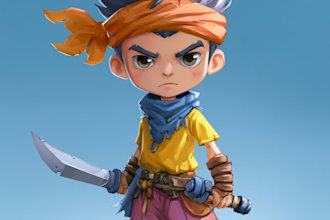 draw 2d game character or 2d game character