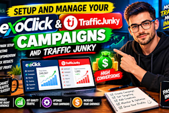 setup and manage your exoclick campaigns and traffic junky