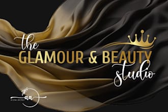 create glamour logo for watch, perfume, cosmetic, fashion, clothing and jewelry