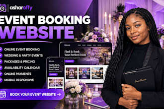 design event booking website for parties, weddings and event planners