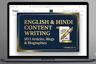 write SEO articles and blogs