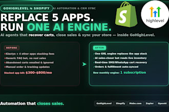 setup automated gohighlevel shopify ai agent via claude api n8n make com zapier