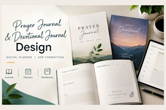 prayer journal, devotional journal design digital planner kdp journal formatting