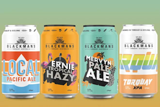 design beer can label and beverage packaging with logo