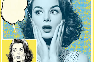 draw pop art in retro comic style for you