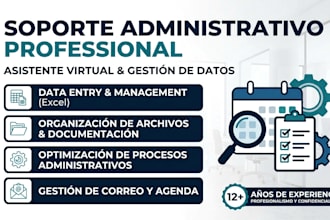 soporte administrativo profesional y gestión de datos