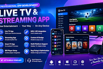 build live tv app, live streaming app, smarter lite app, ibo player, app logo