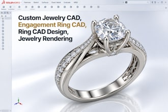 do custom jewelry cad, engagement ring cad, ring cad design, jewelry rendering
