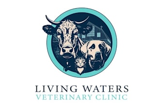 design modern rural veterinary clinic logo
