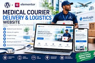 design a medical courier, delivery and logistics website