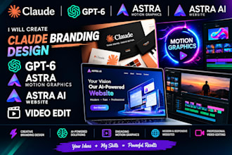 claude branding design gpt 6 astra motion graphics astra ai website video edit