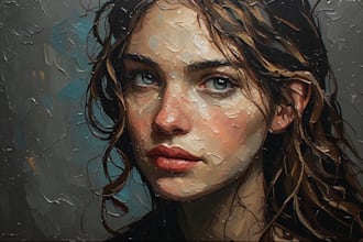 paint a portrait into painting with oil painting