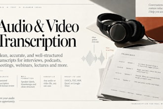 transcribe interviews and podcasts in english