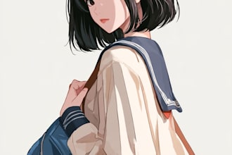 anime character an illustration and anime character